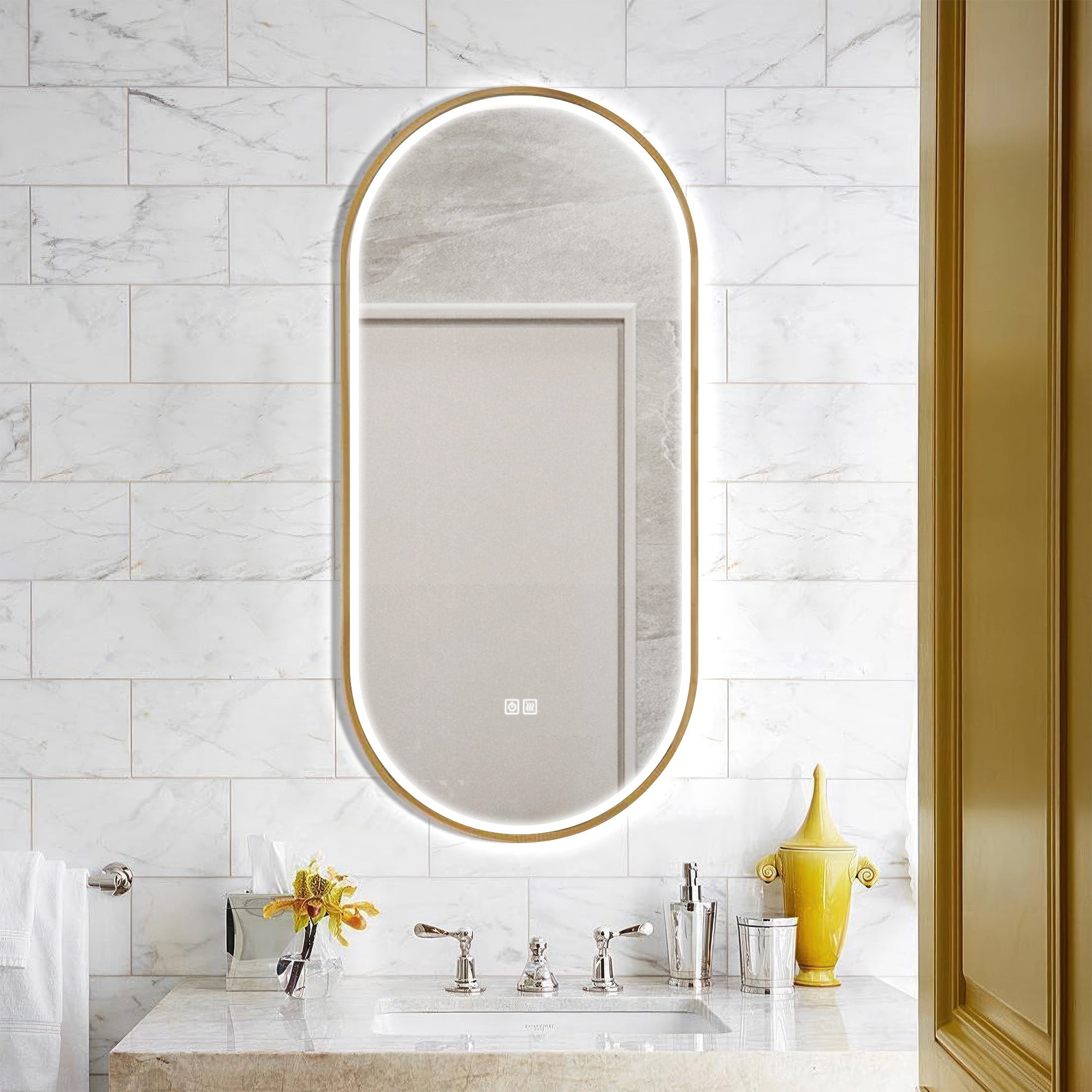 RHEA Oval Custom LED Mirror with Frame