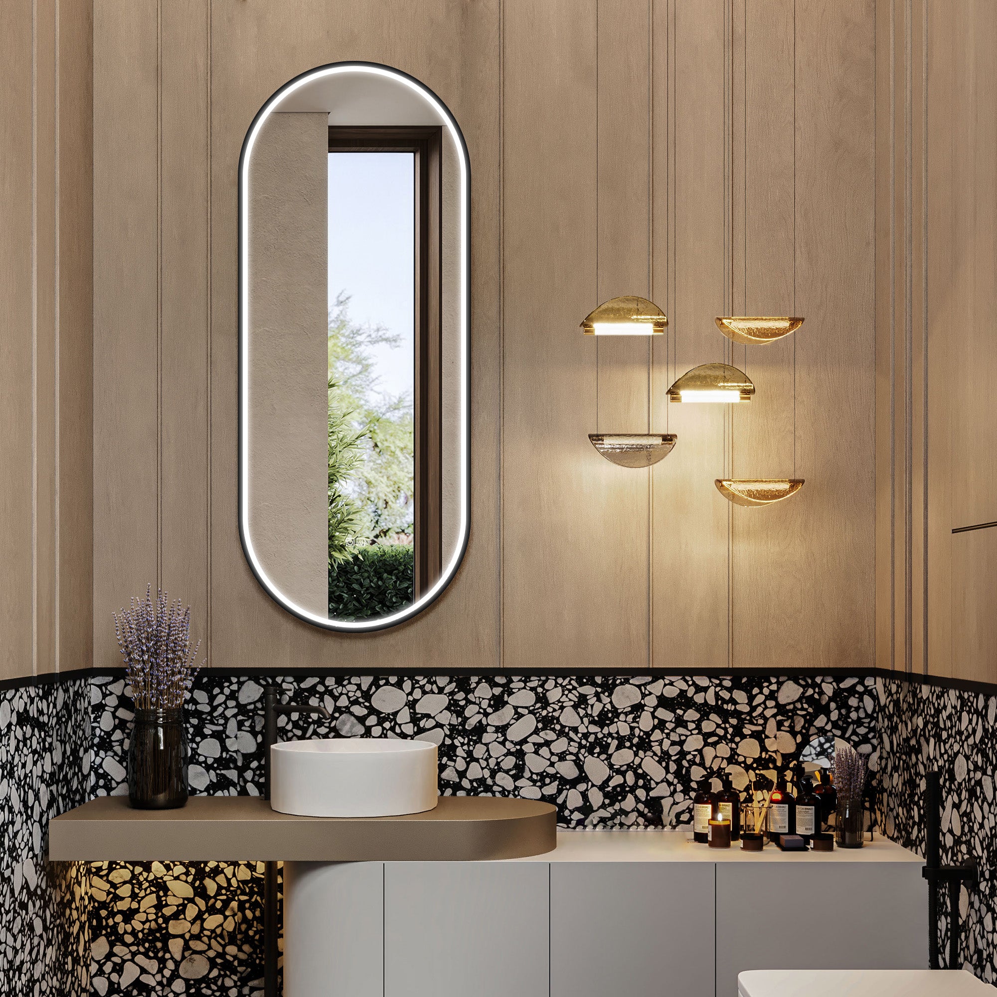 RHEA Oval Custom LED Mirror with Frame