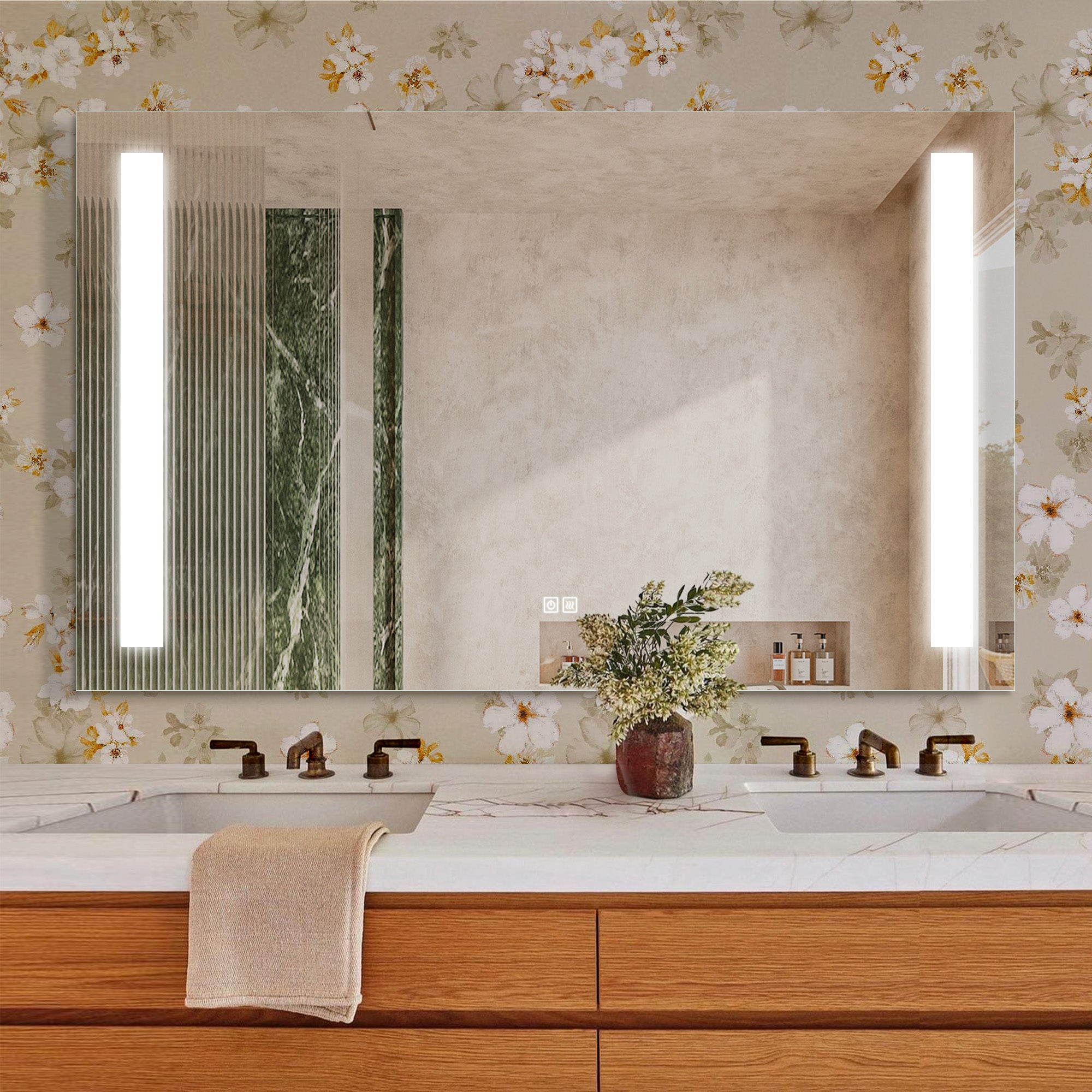 SATURN Custom LED Mirror with Frosted Panel