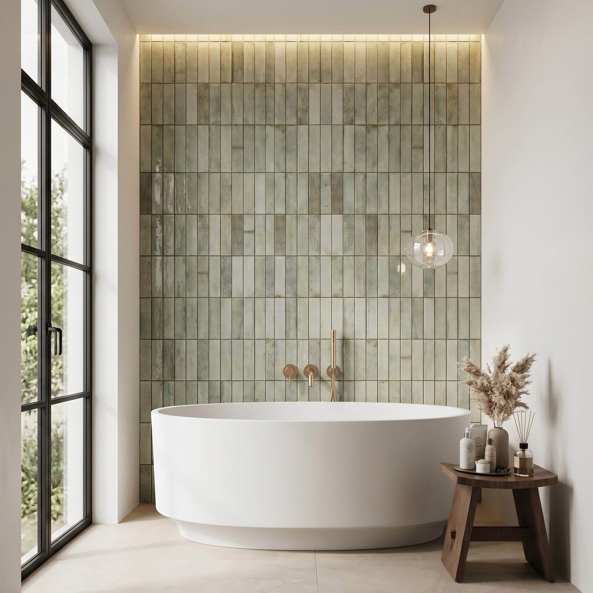 SYLARA Round Freestanding Soaking Bathtub 49" For Small Bathrooms