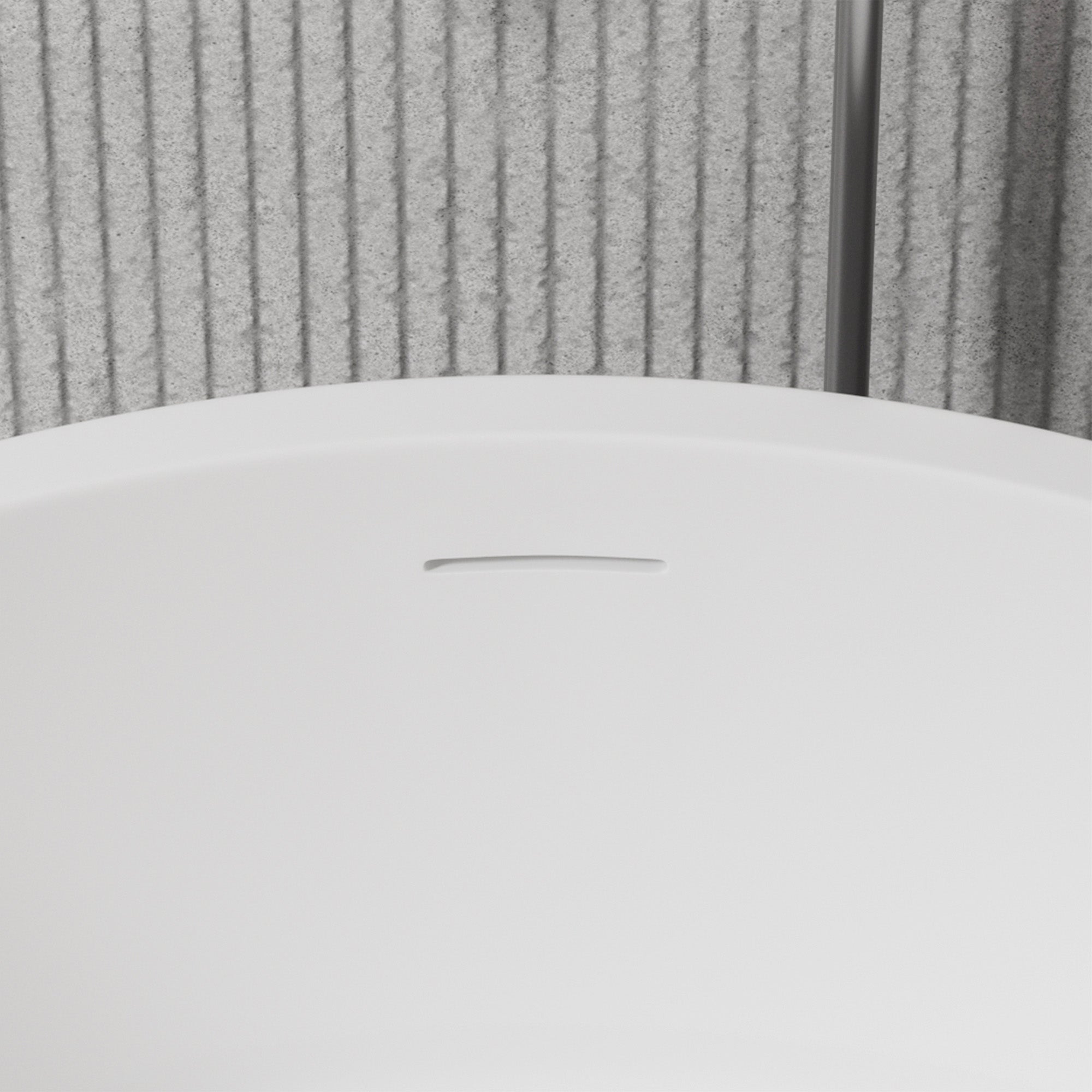 SYLARA Round Freestanding Soaking Bathtub 49" For Small Bathrooms