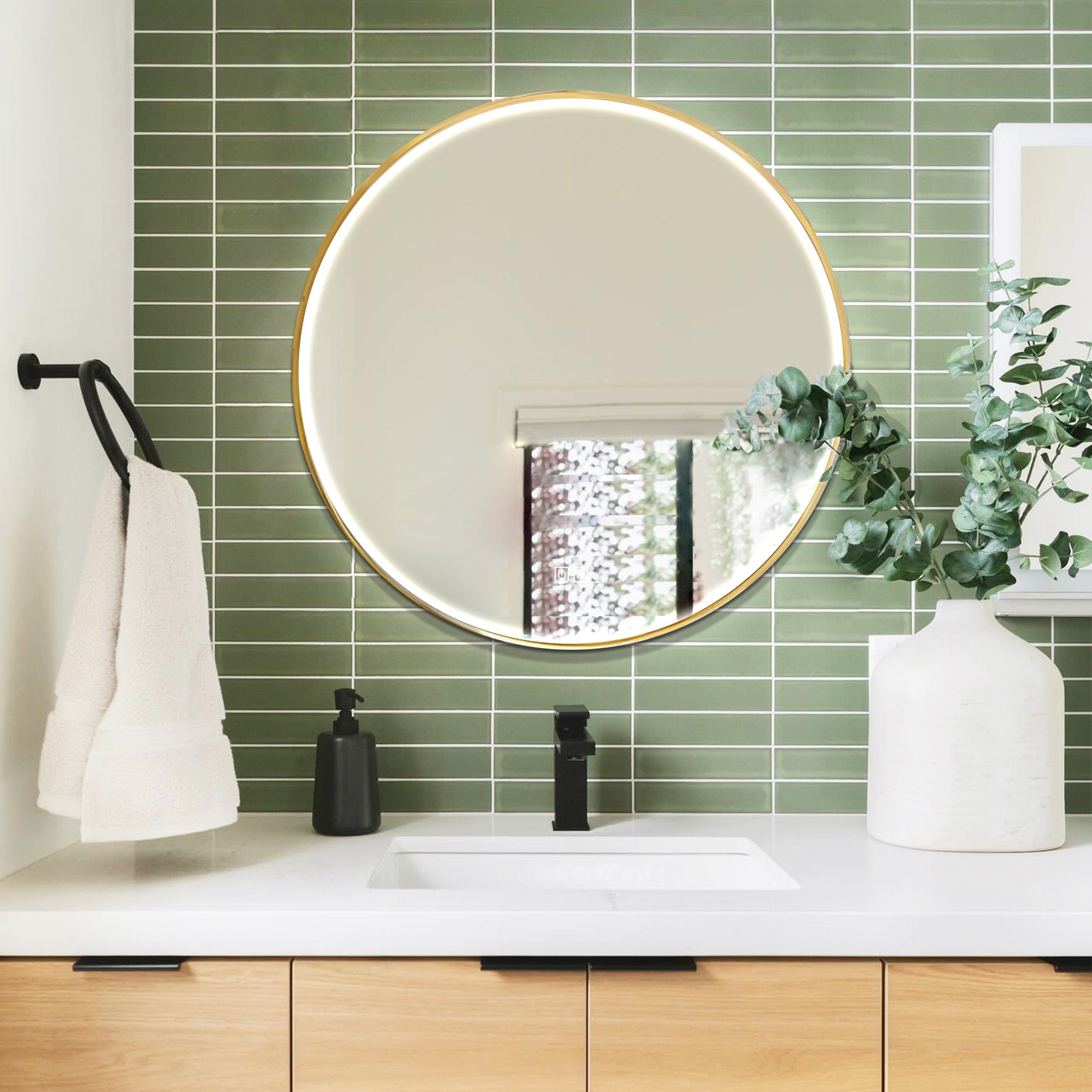 TELESTO Round Custom LED Mirror with Frame