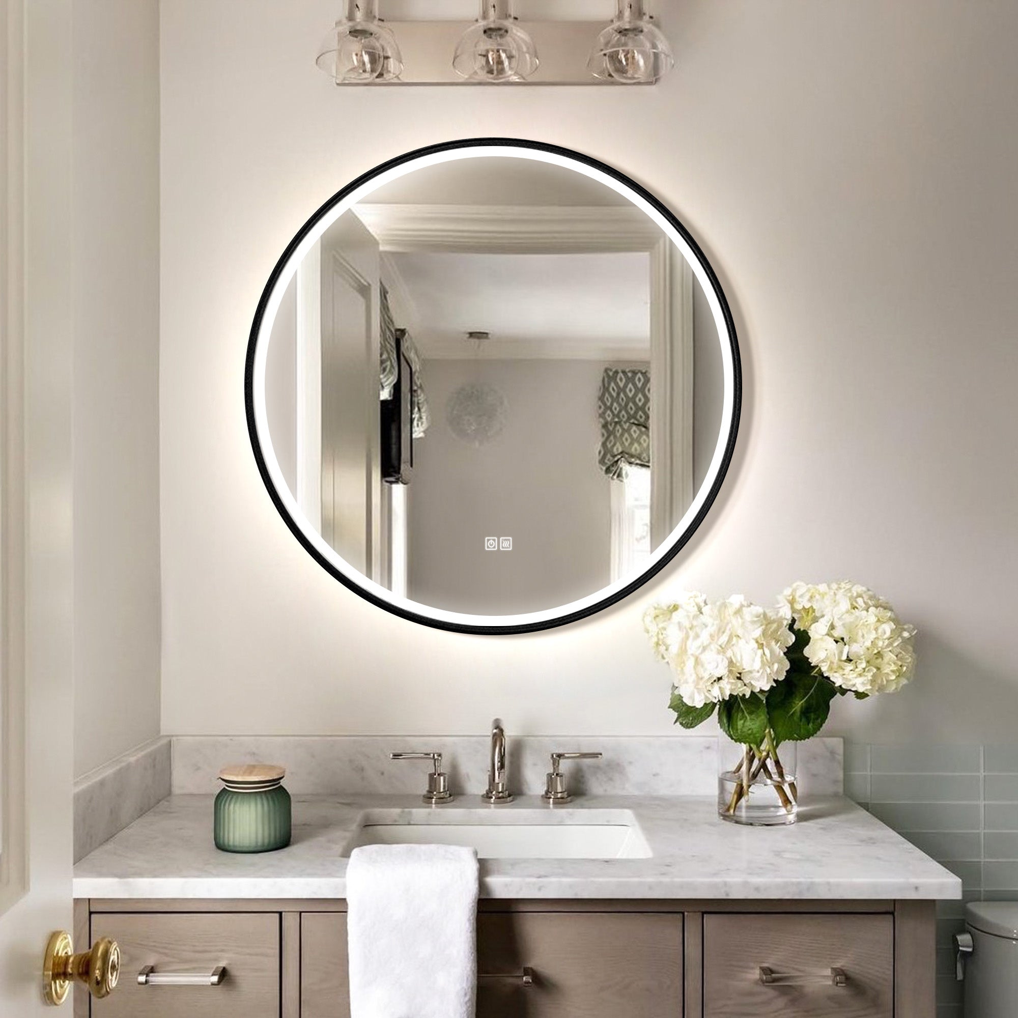 TETHYS Round Custom LED Mirror with Frame
