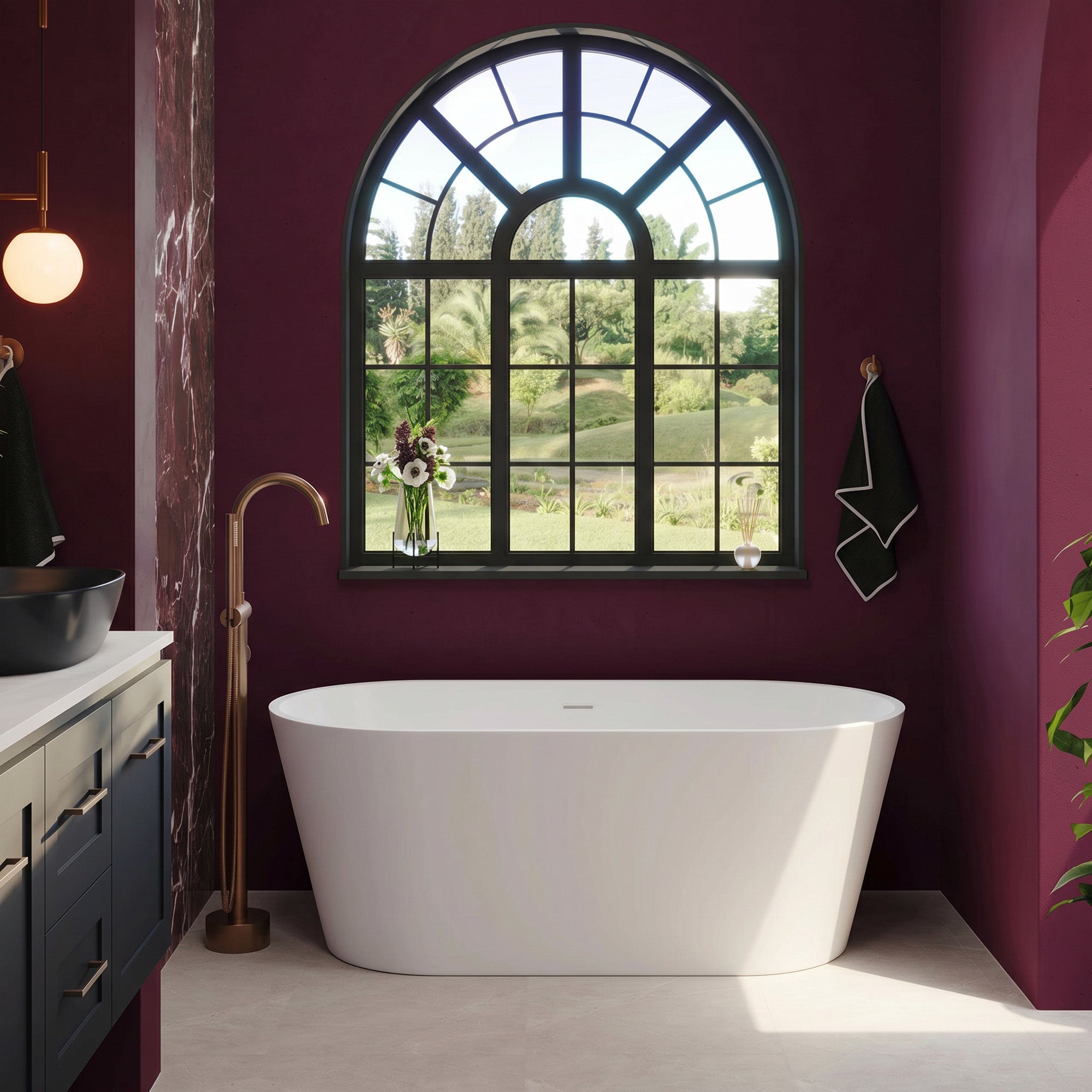 THALOR Rectangular Freestanding Soaking Bathtub 63" & 67" For Deep Soaking