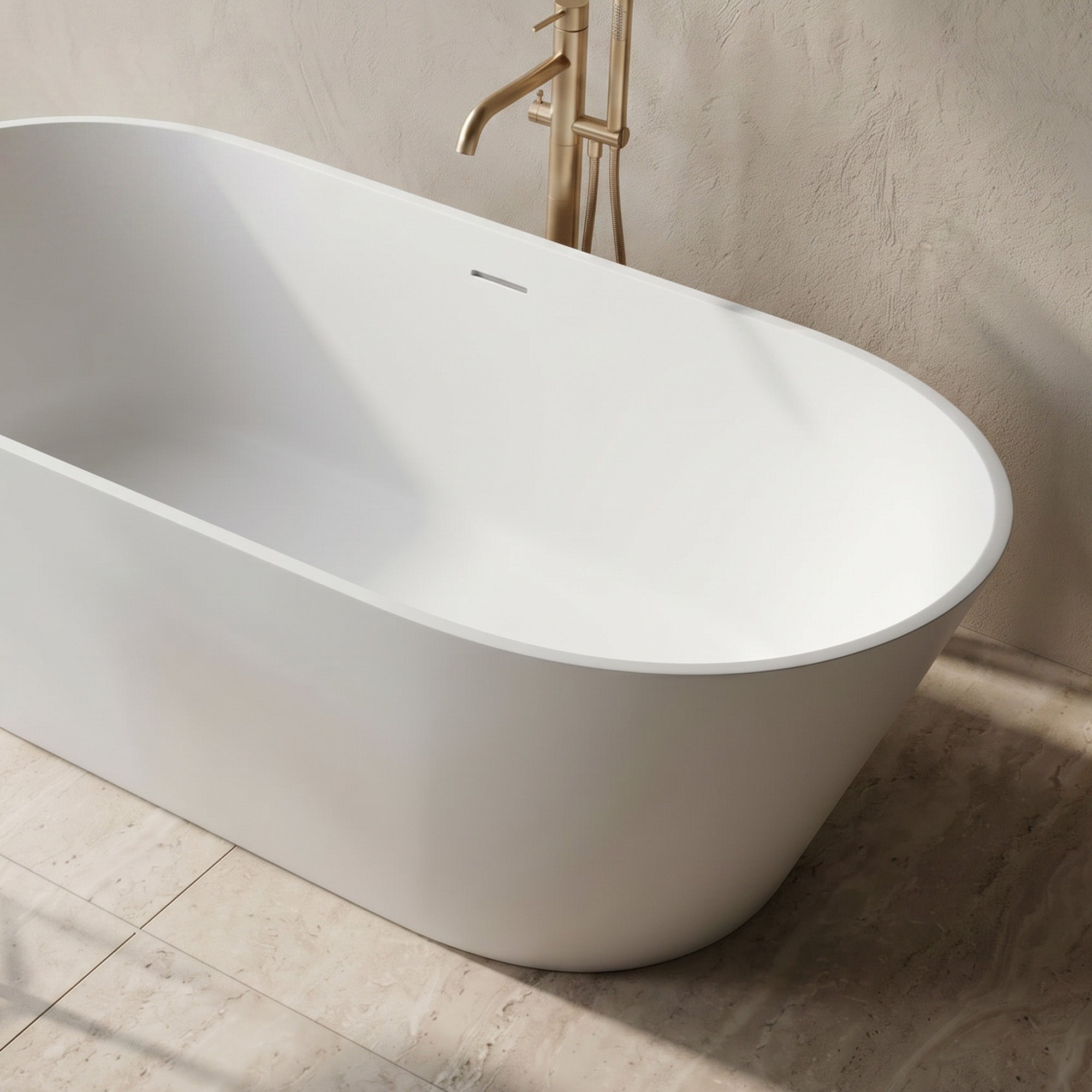 THALOR Rectangular Freestanding Soaking Bathtub 63" & 67" For Deep Soaking