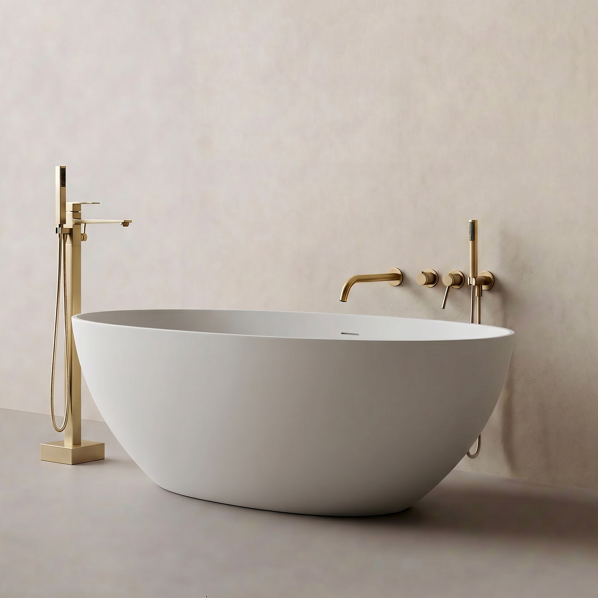 TORVAN Freestanding Soaking Bathtub 59" For Deep Immersion Comfort