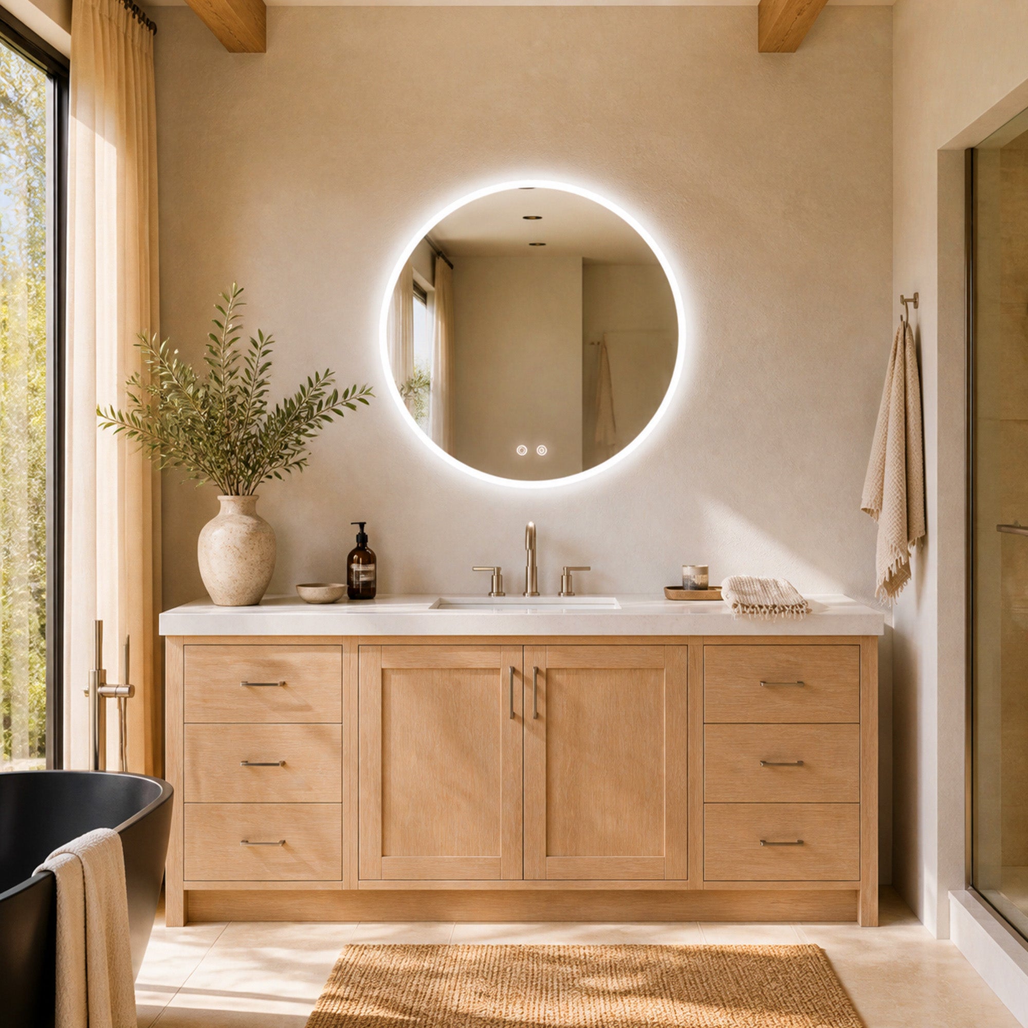 URANUS Round LED Mirror with Demister