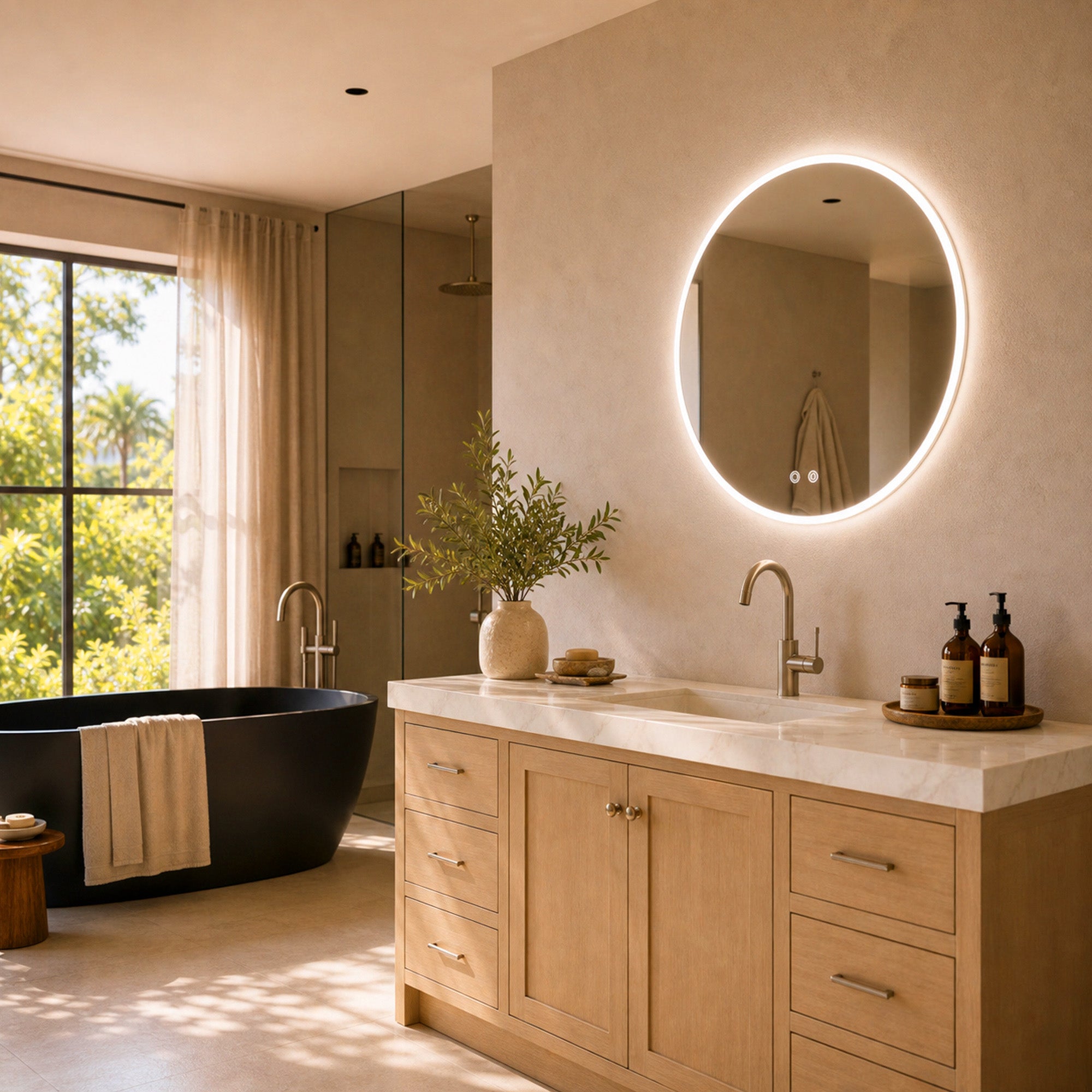 URANUS Round LED Mirror with Demister