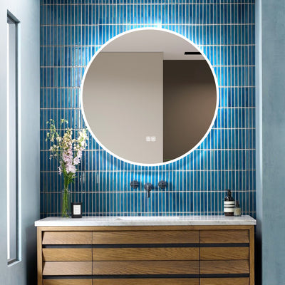 URANUS Round Custom LED Mirror with Edge Frosted