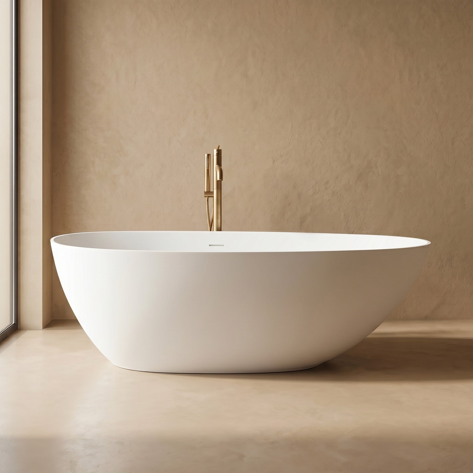 VELISSA Oval Freestanding Soaking Bathtub 59" & 67" For Seamless Comfort