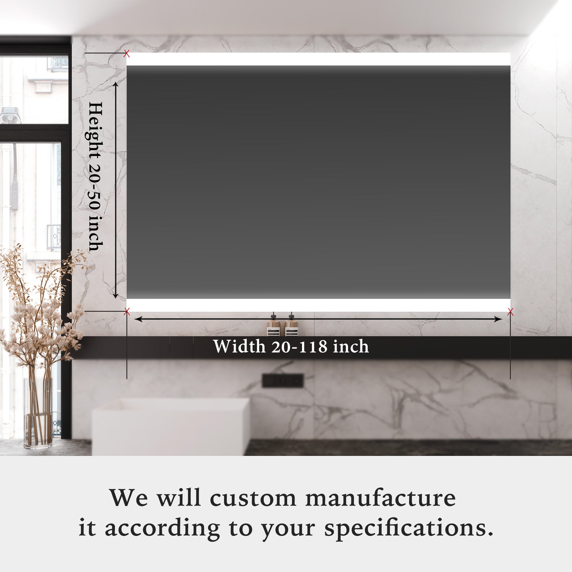 VENUS Custom LED Mirror with Edge Frosted