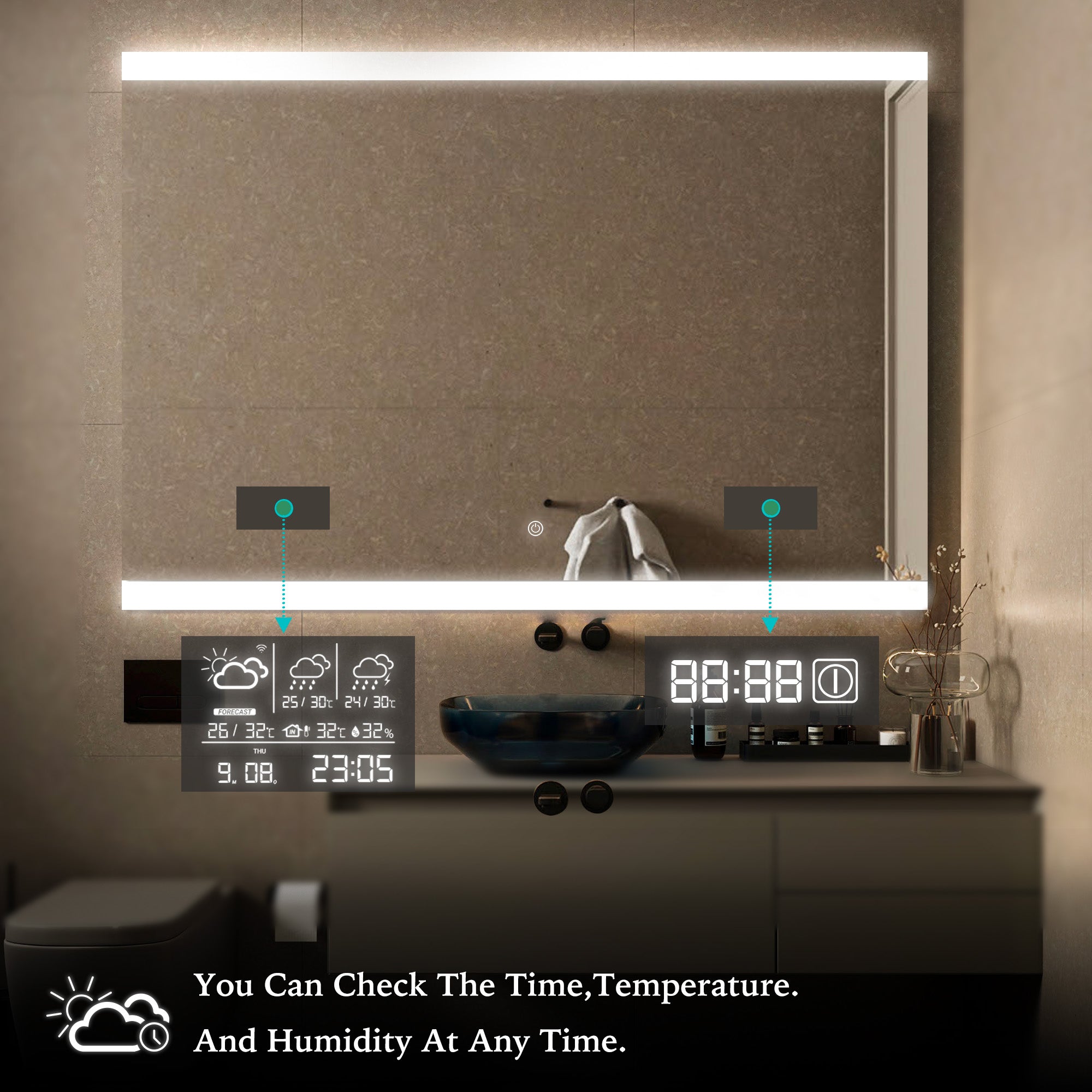 VENUS Custom LED Mirror with Edge Frosted