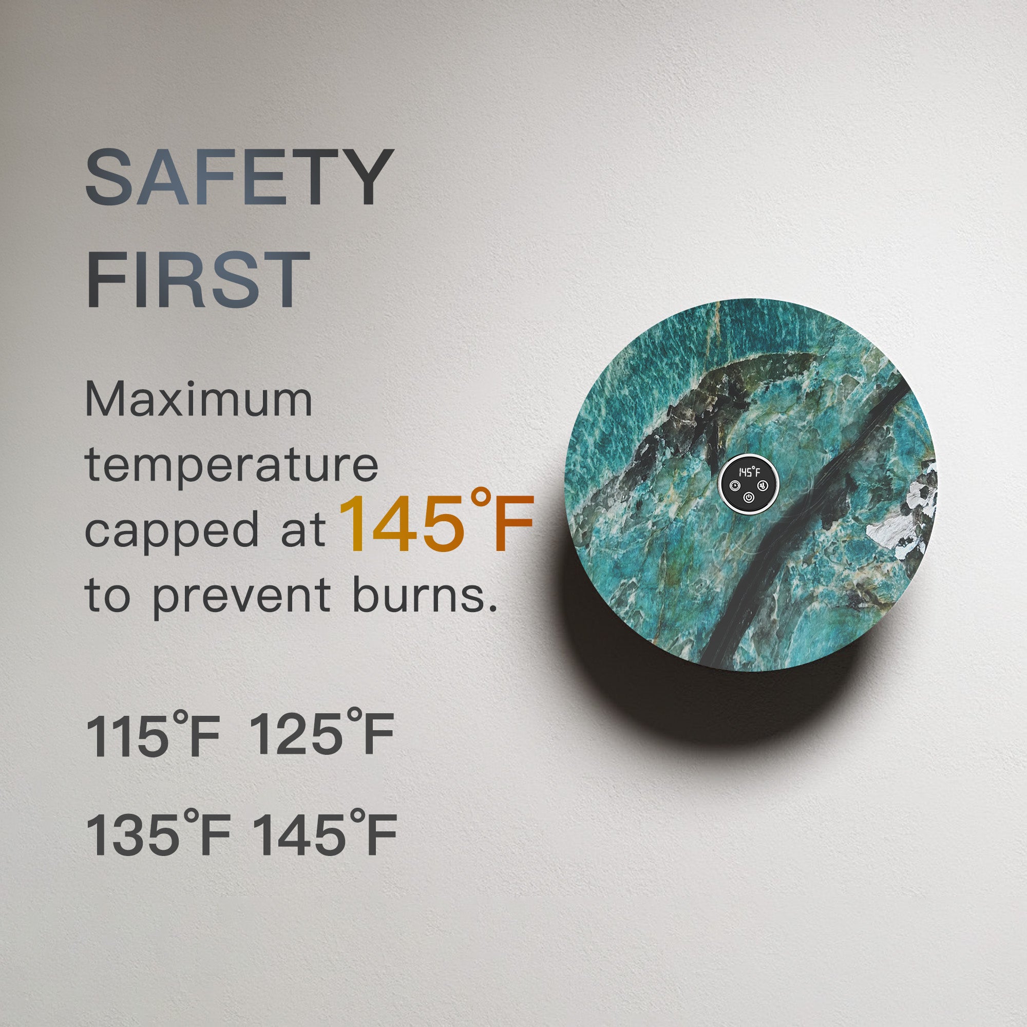 VERDARA Marble Heated Towel Rack with Carbon Fiber and Timer Control