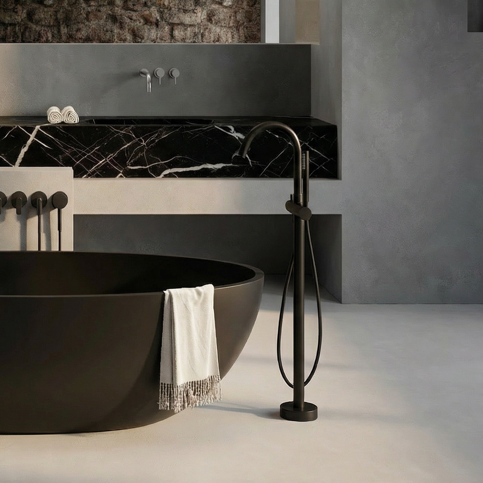 VIRELLA Freestanding Bathtub Faucet Brass Material Floor Mounted Tub Filler