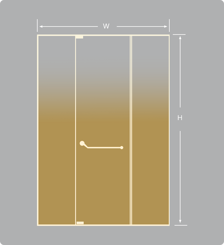 ORVION Customize Inline Shower Door with Gradient Glass dimensions