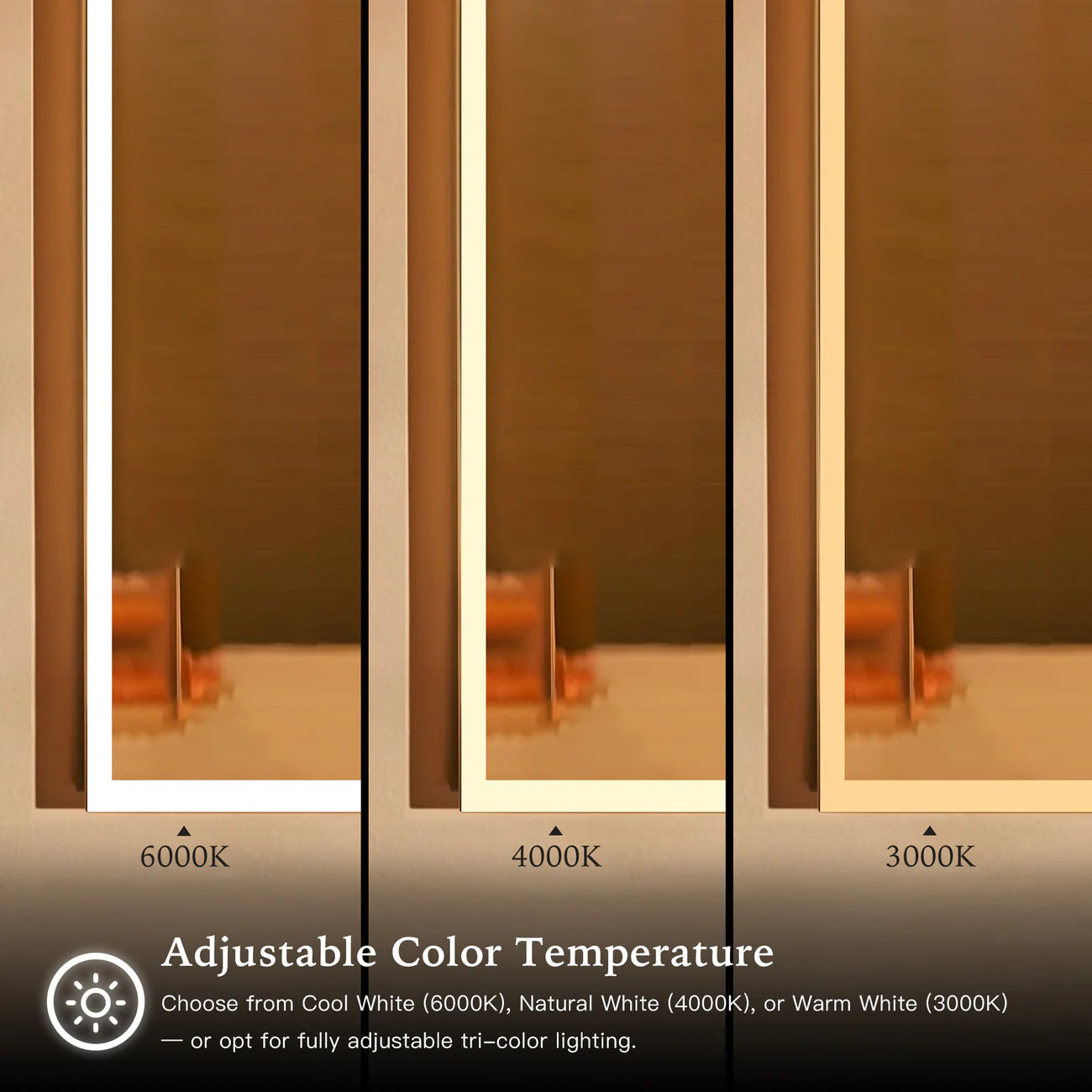 SOLVARA LED Mirror Medicine Cabinet with Perimeter Light Design