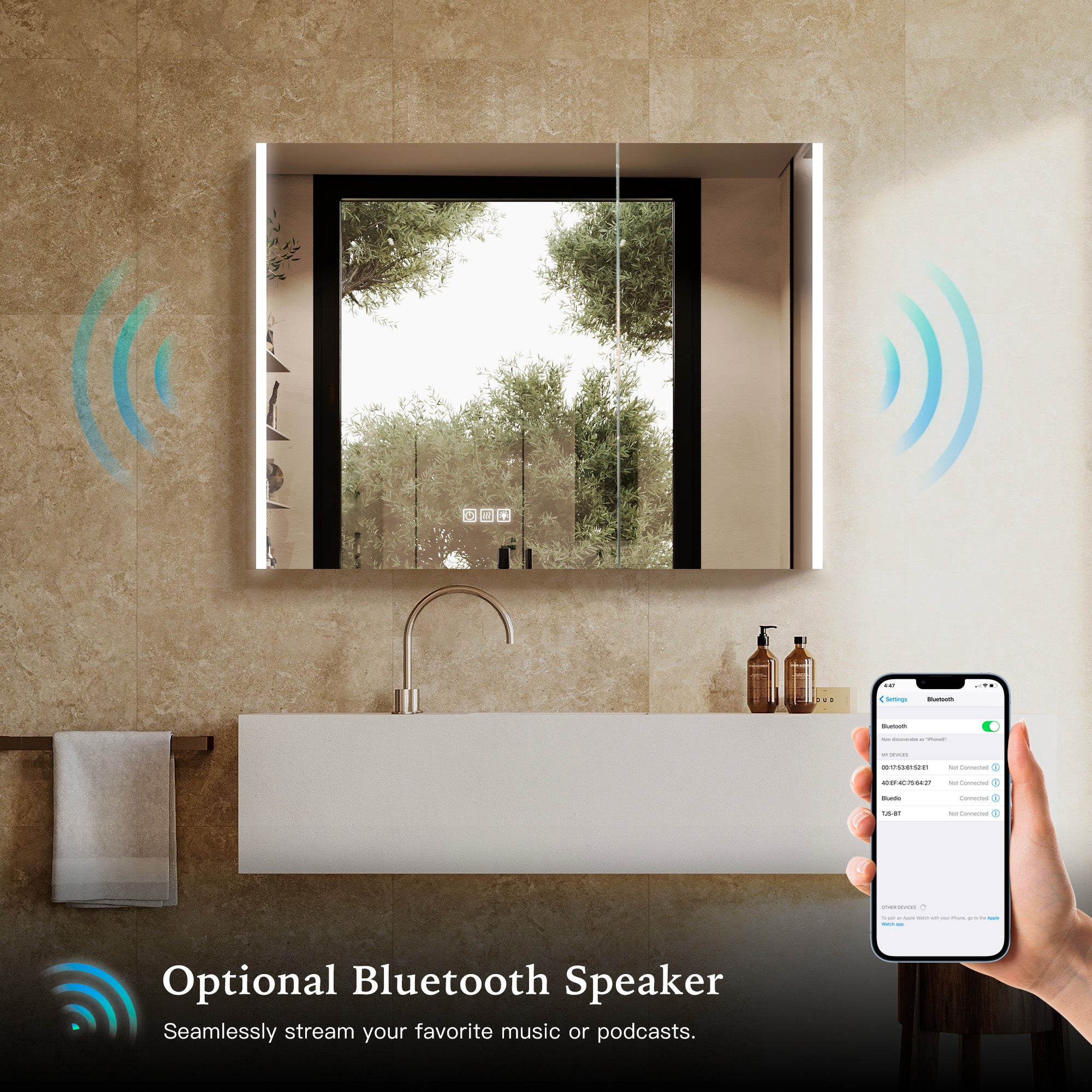 GLEVARA Custom LED Mirror Medicine Cabinet with Minimalist Design