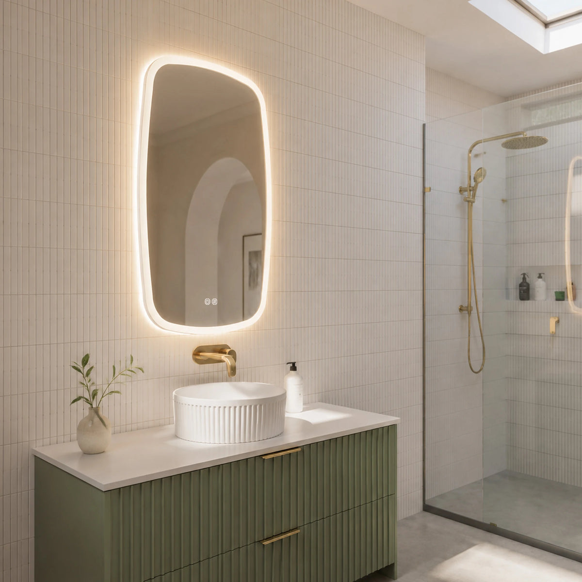 DESPINA Soft-Corner Backlit LED Bathroom Mirror, 24 x 36 Inches - lifestyle scene 3