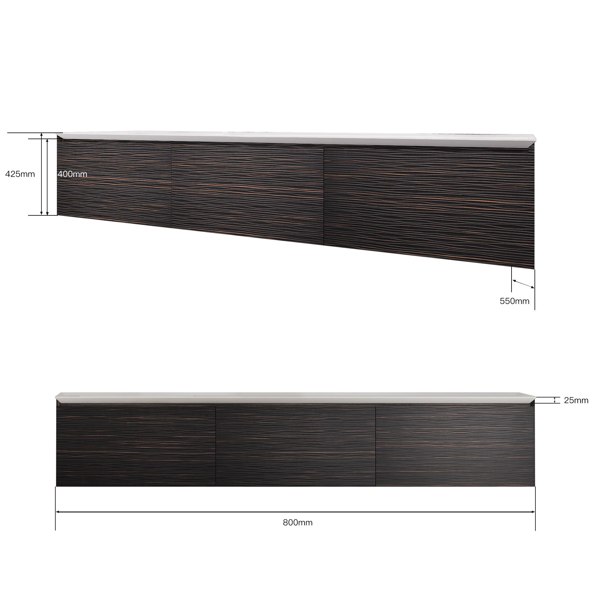 ONYXA Custom Bathroom Vanity Single Sink Cultured Marble Top Solid Wood Cabinet