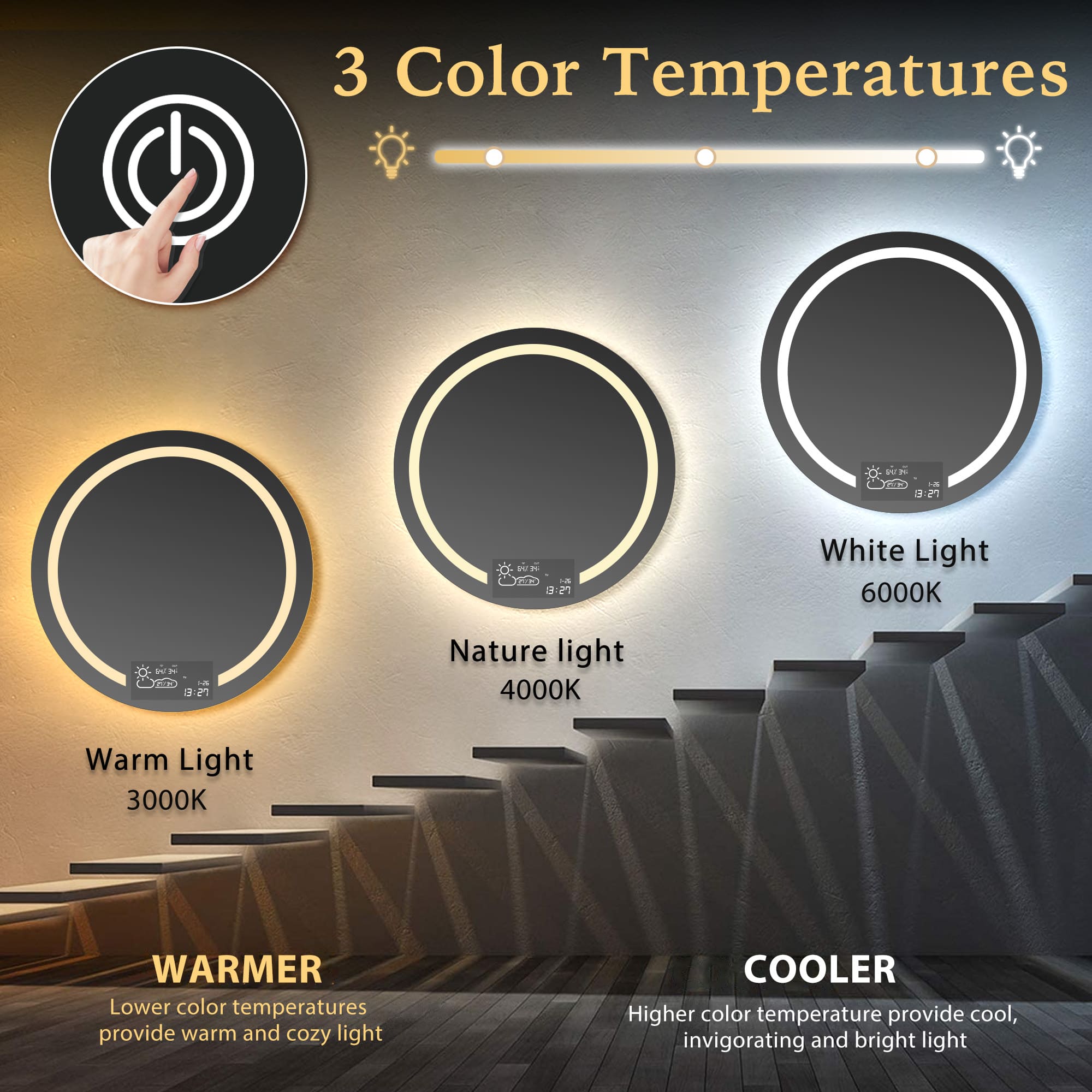 SINOPE Round Custom LED Mirror with Demister