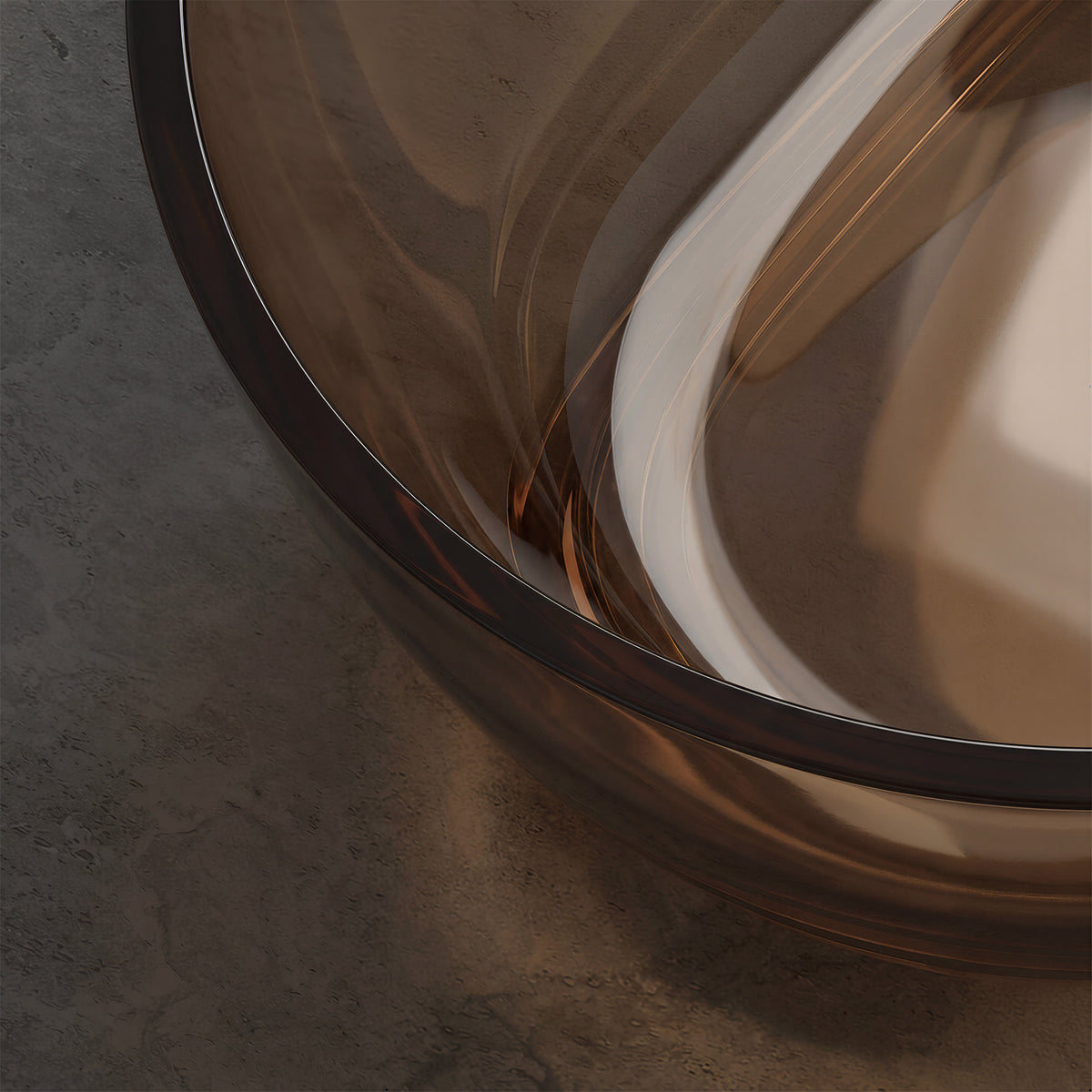 AURELLE 69-inch oval freestanding solid surface bathtub with smooth white rim and curved edge detail