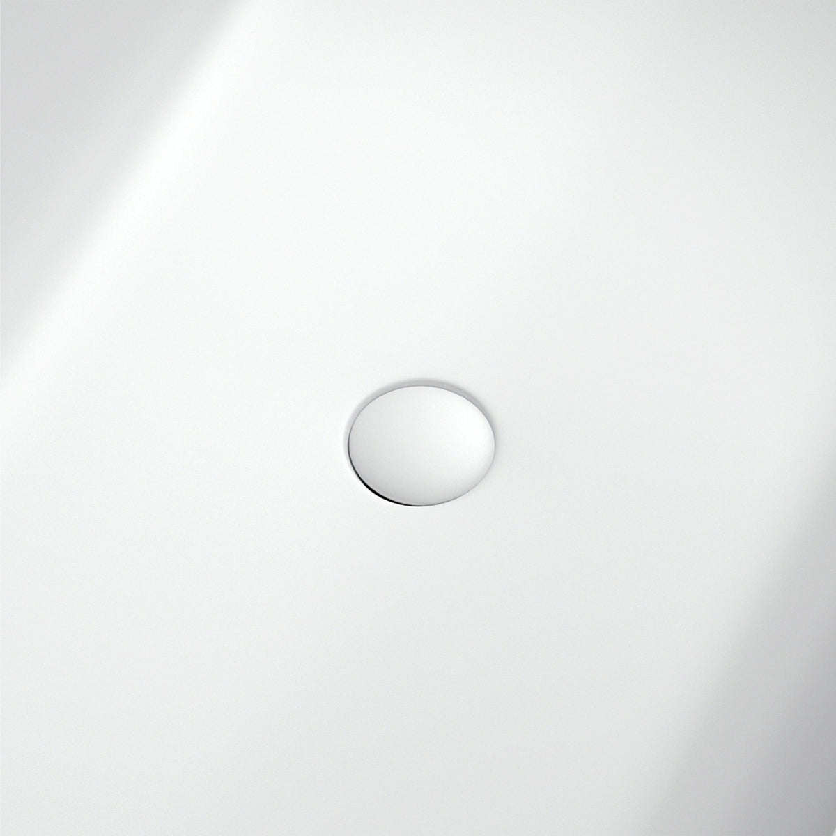 AURELLE 69-inch minimalist oval freestanding solid surface bathtub with smooth white finish and integrated overflow