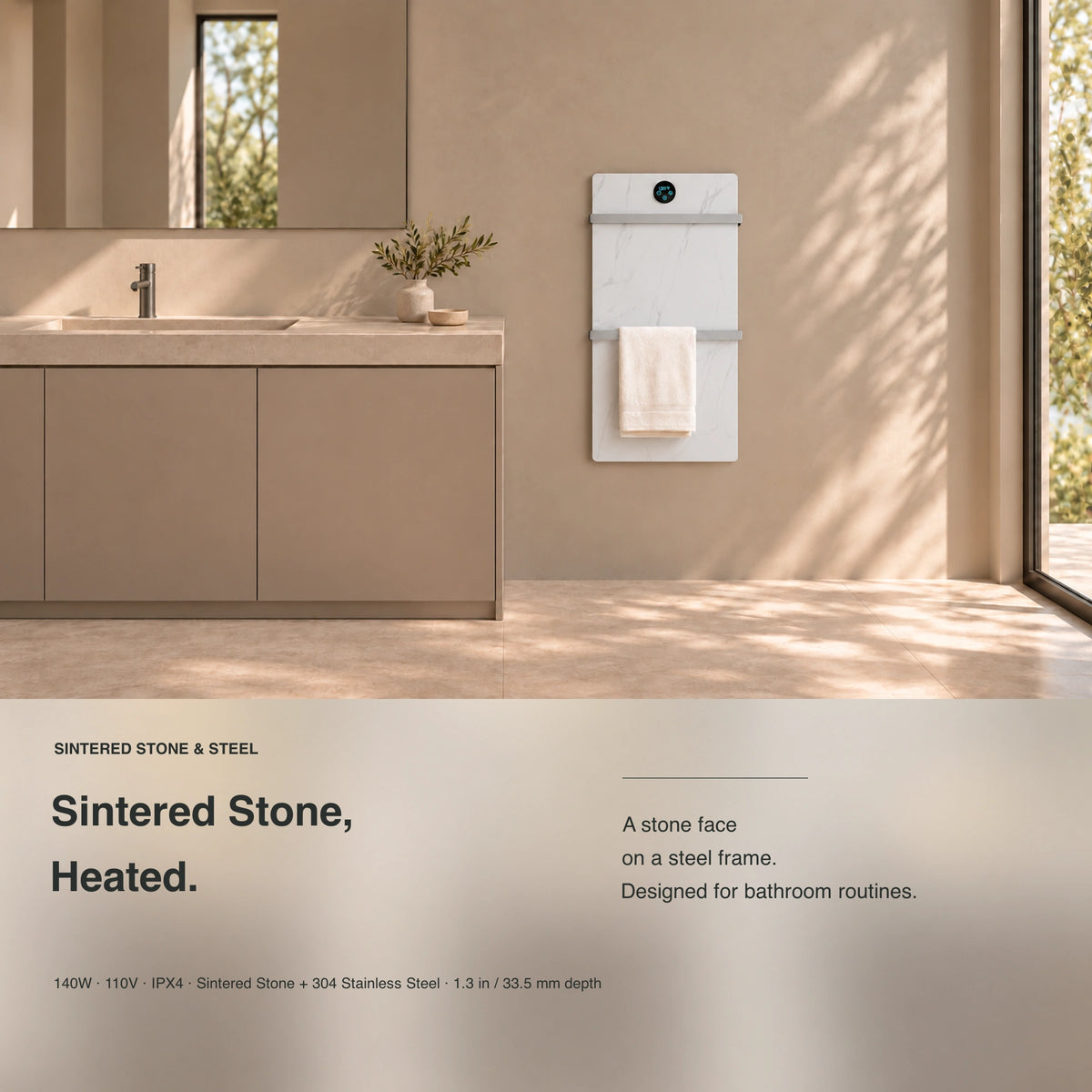 Inyouths HALOA Heated Towel Rack sintered stone main product view