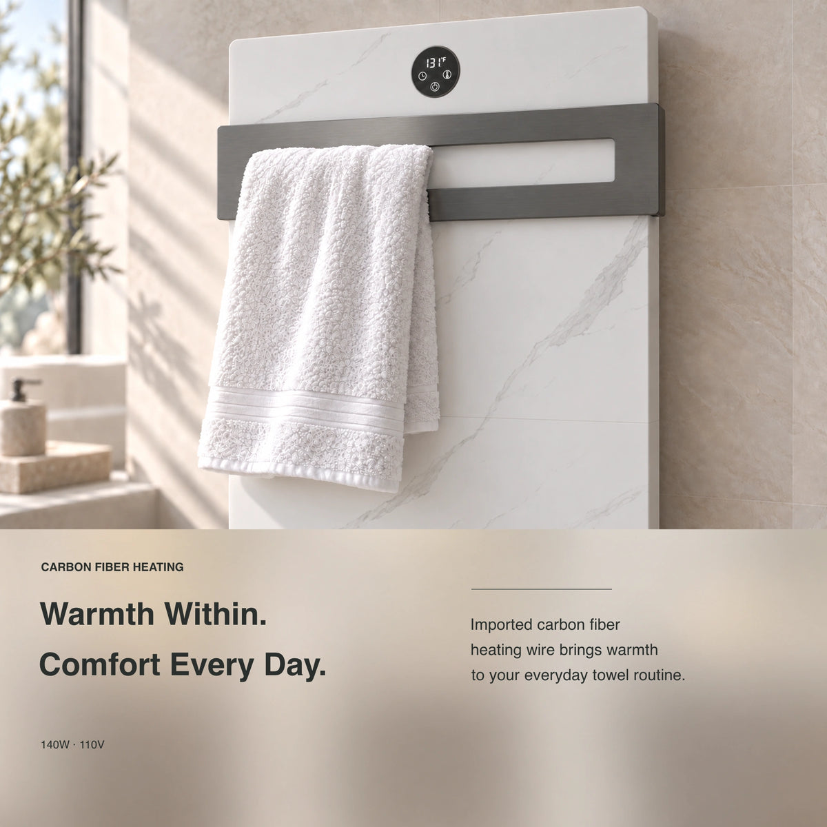 Inyouths TALORA Heated Towel Rack carbon fiber heating element