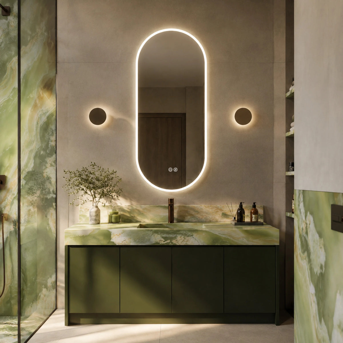 LARISSA Capsule Backlit LED Bathroom Mirror, 20 x 36 Inches - lifestyle scene 2