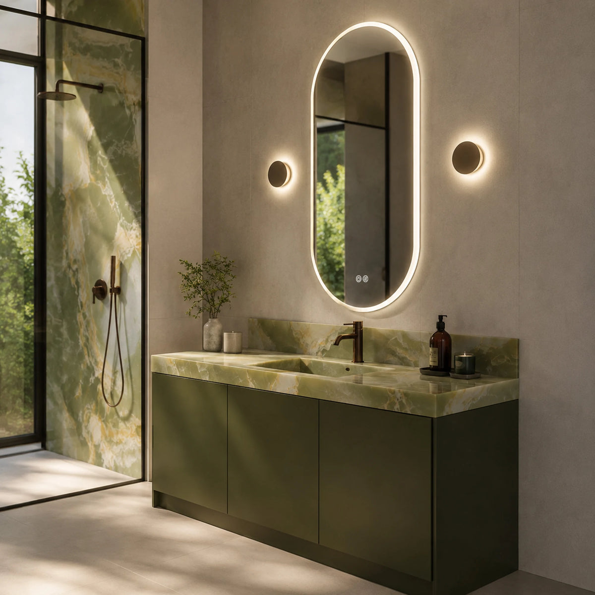 LARISSA Capsule Backlit LED Bathroom Mirror, 20 x 36 Inches - lifestyle scene 3