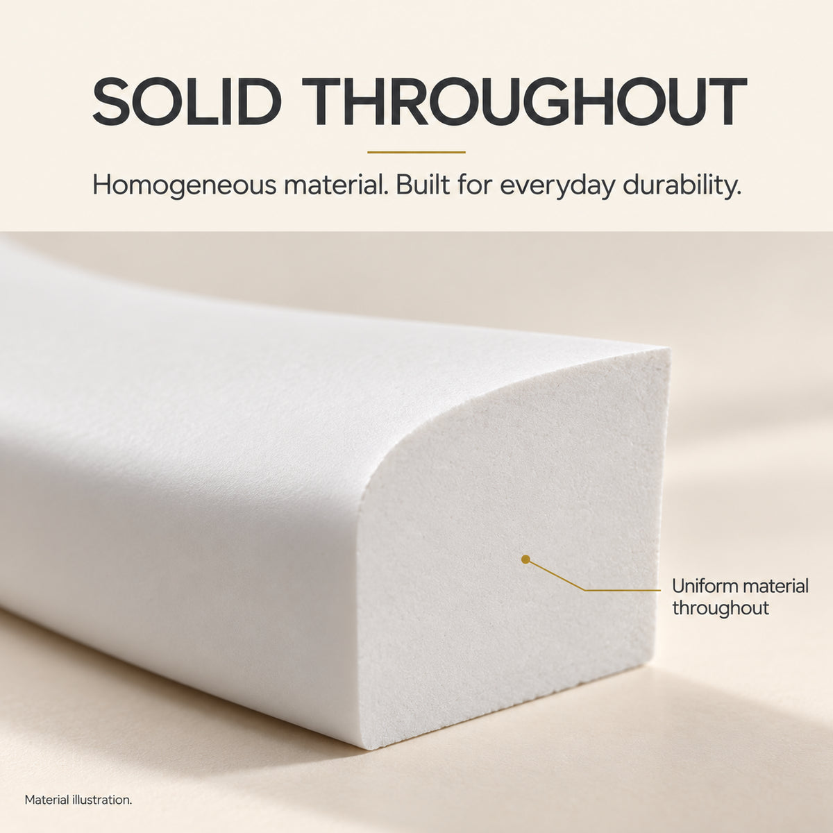neruma 51 inch matte white solid surface bathtub homogeneous material detail