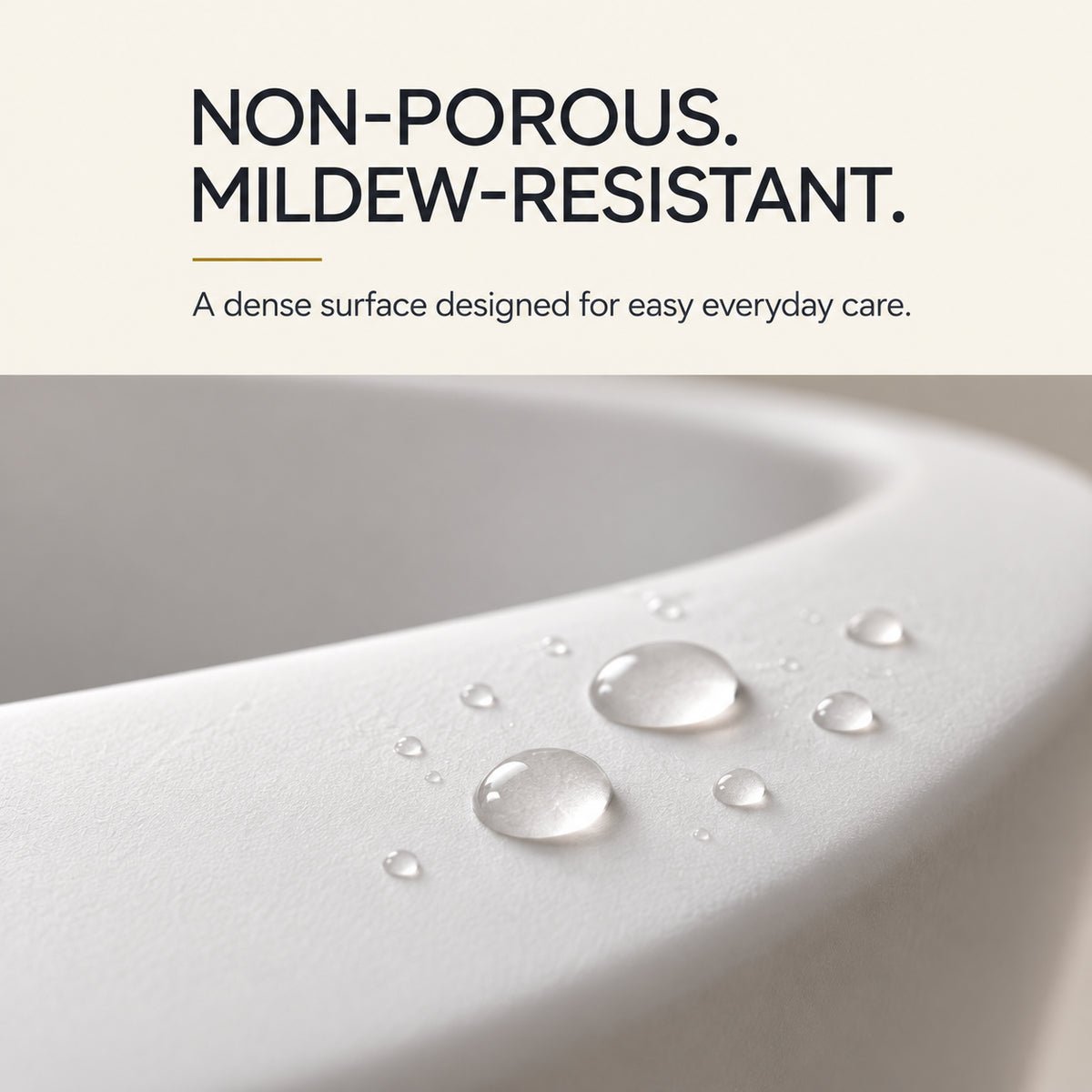 neruma 51 inch matte white solid surface bathtub non porous surface detail