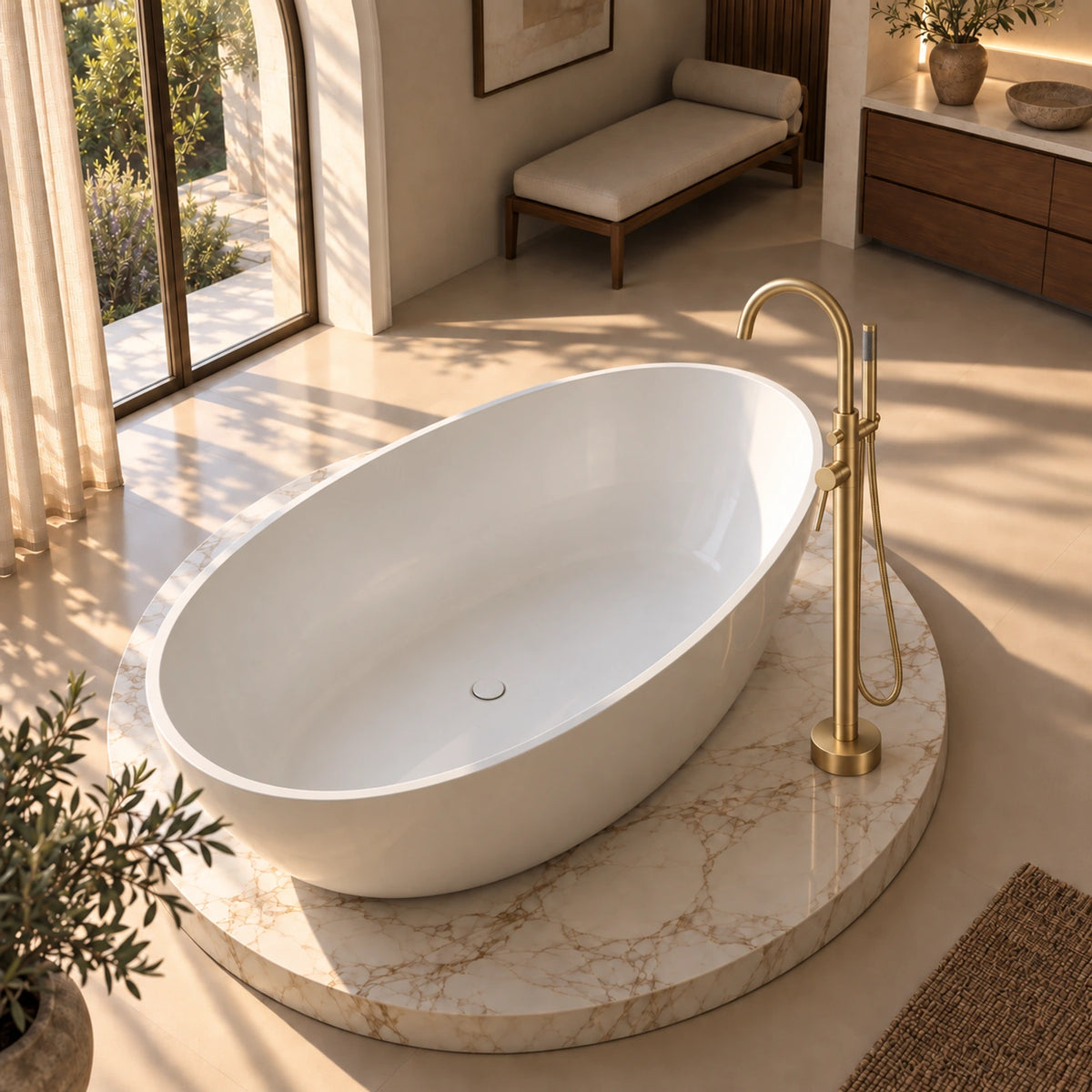 Norelia Stainless Tub Filler Brushed Gold Main