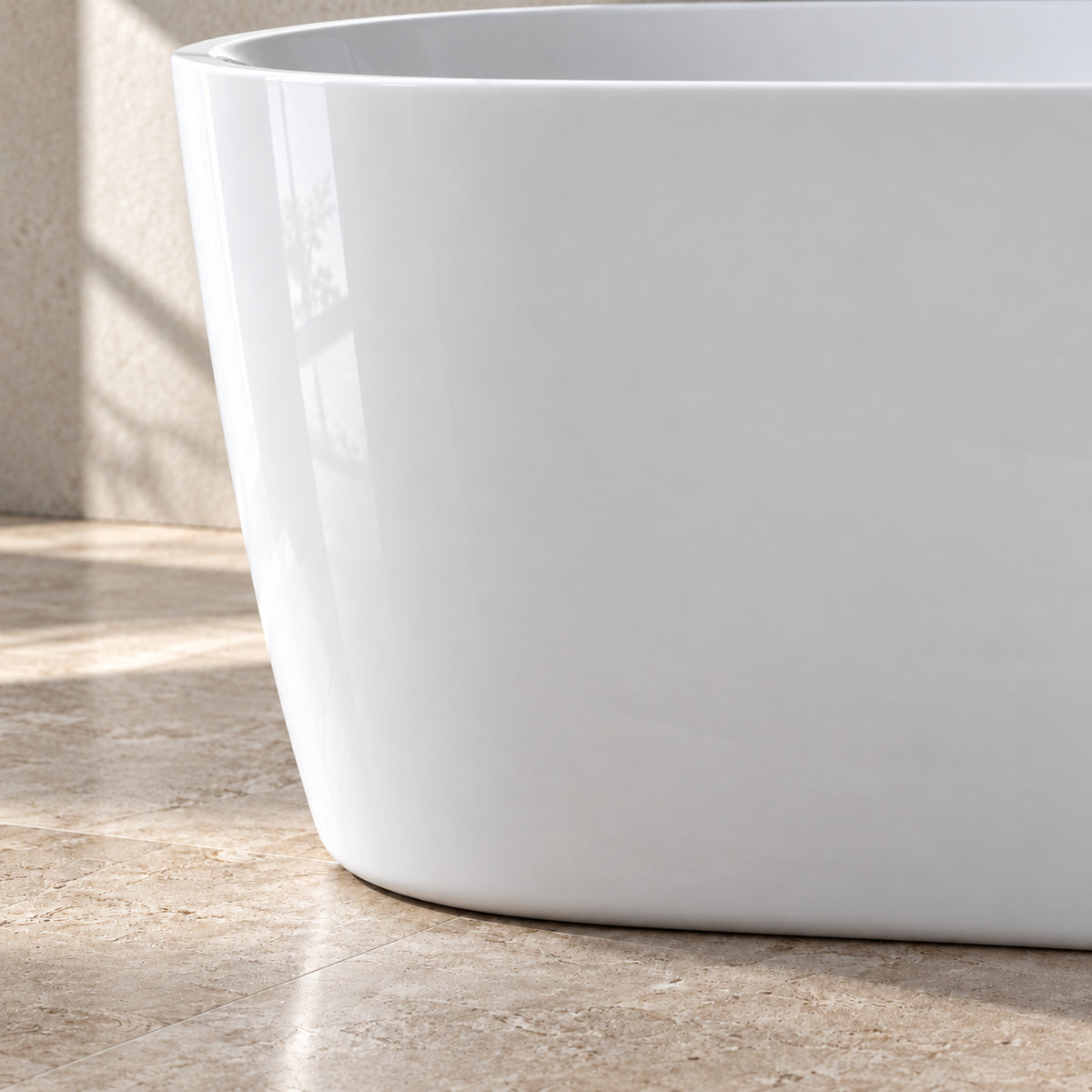 ovelis 43 inch white acrylic bathtub with bench material texture detail