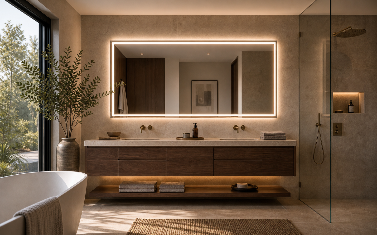 California Villa LED mirror project