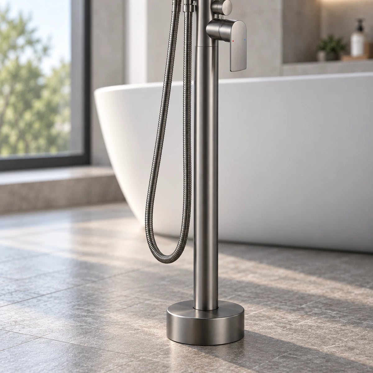 Solvira Brass Tub Filler Gunmetal Base Detail